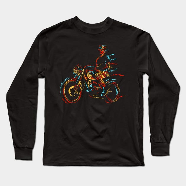 Abstract Motorcycle Long Sleeve T-Shirt by ManxHaven